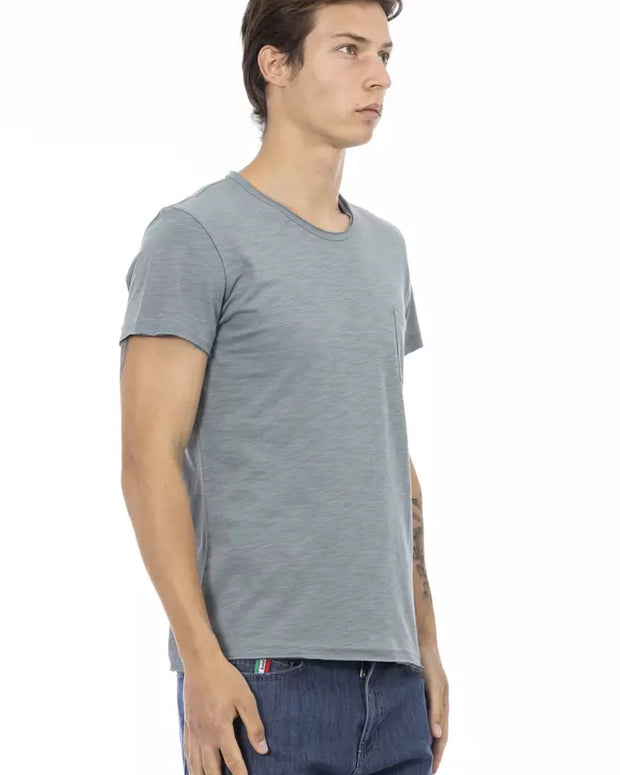 Gray Cotton Men T-Shirt