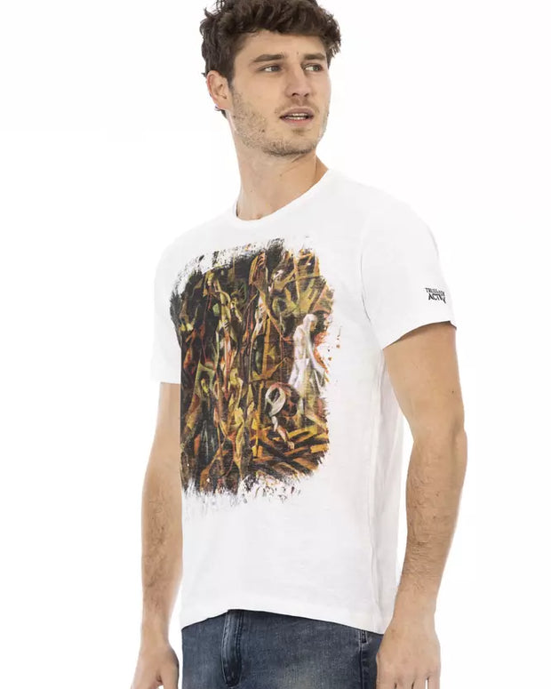 White Cotton Men T-Shirt