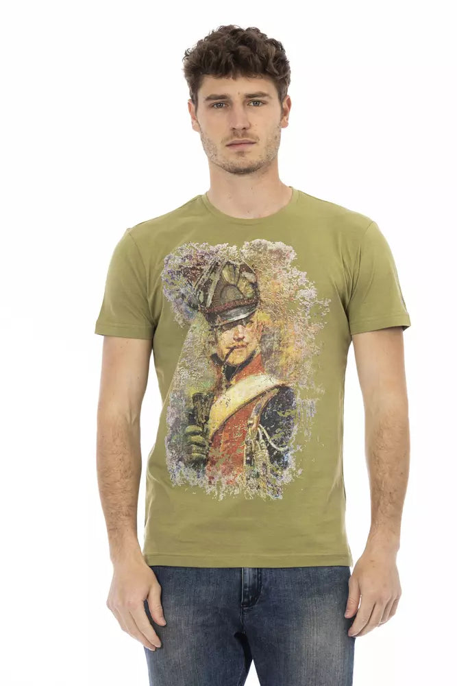 Green Cotton Men T-Shirt