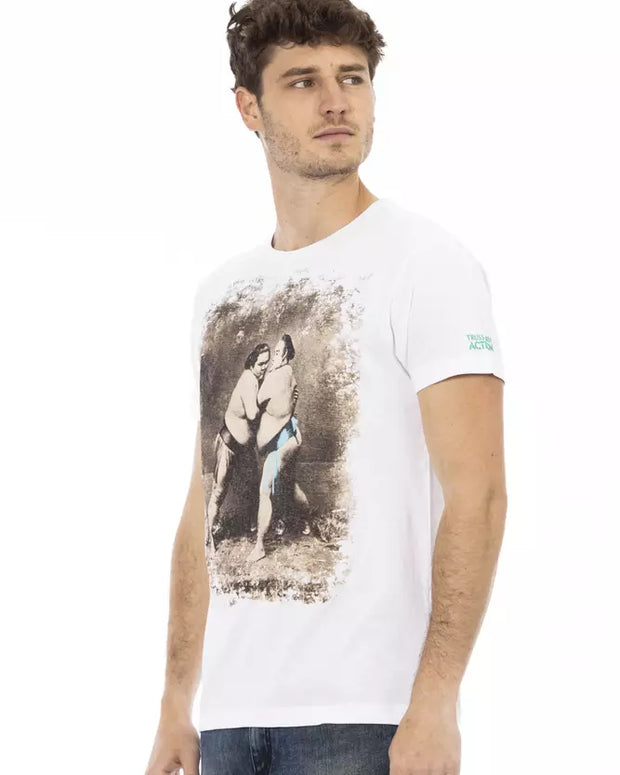 White Cotton Men T-Shirt