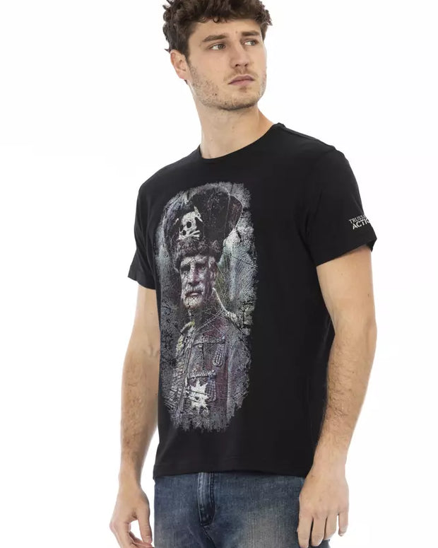 Black Cotton Men T-Shirt