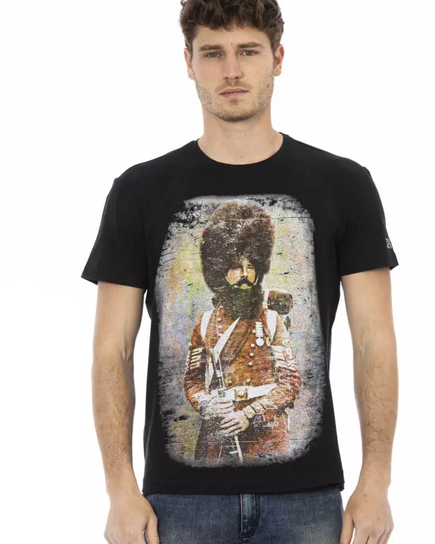 Black Cotton Men T-Shirt