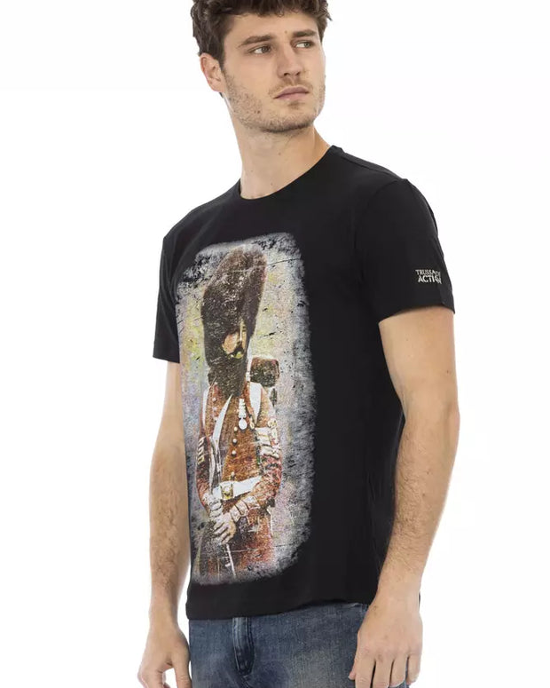 Black Cotton Men T-Shirt