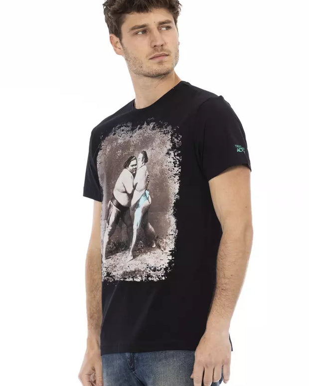 Black Cotton Men T-Shirt