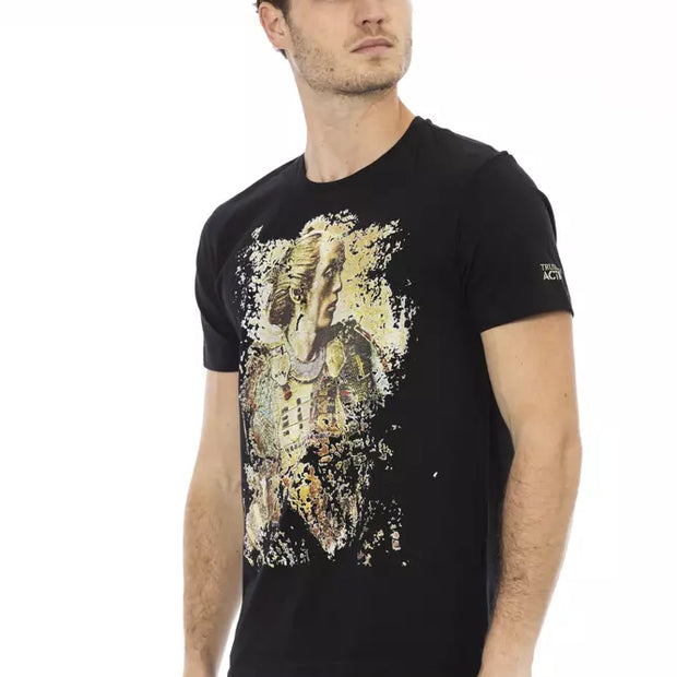 Black Cotton Men T-Shirt