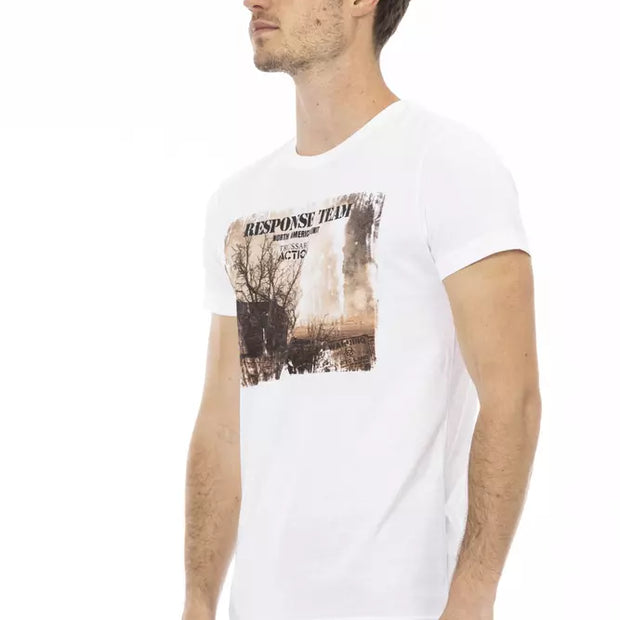 White Cotton Men T-Shirt