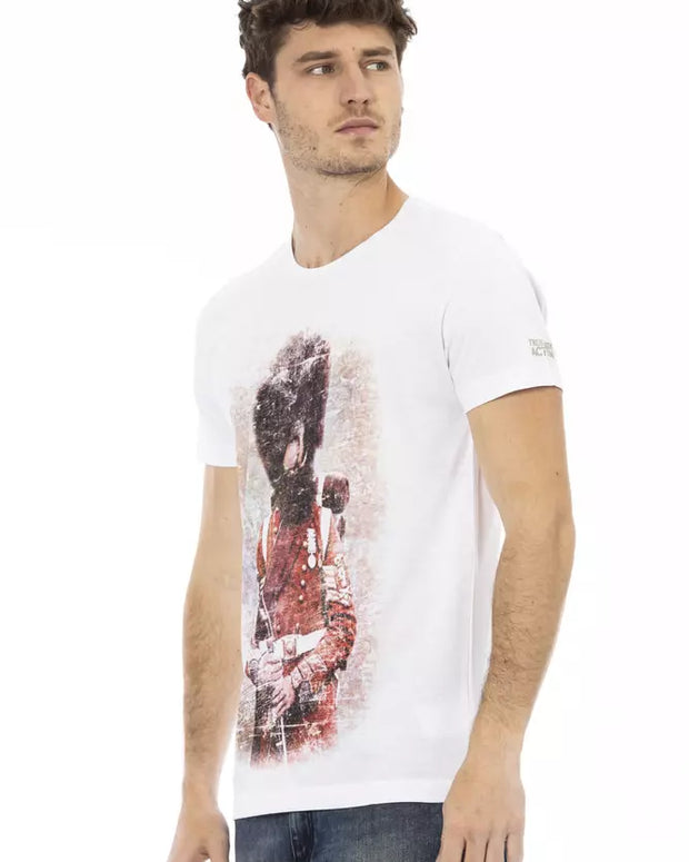 White Cotton Men T-Shirt
