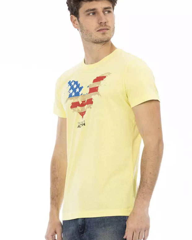 Yellow Cotton Men T-Shirt
