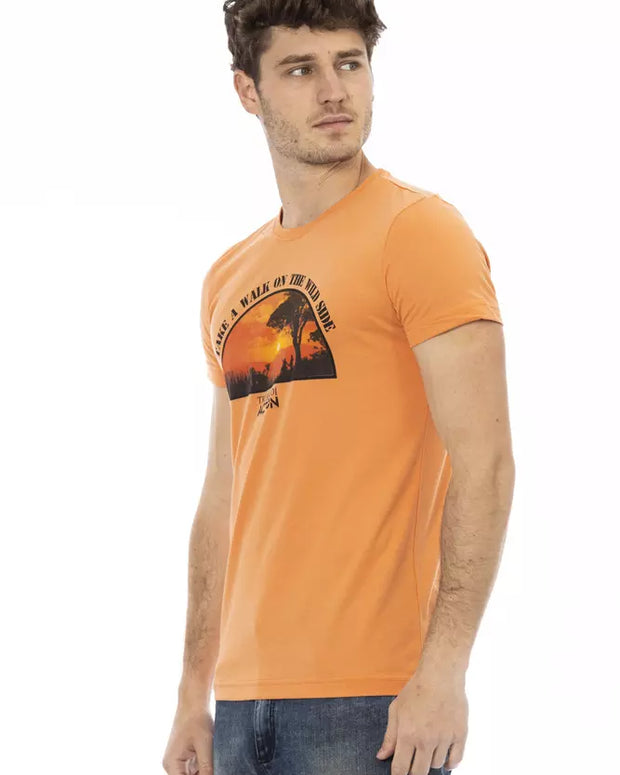 Orange Cotton Men T-Shirt