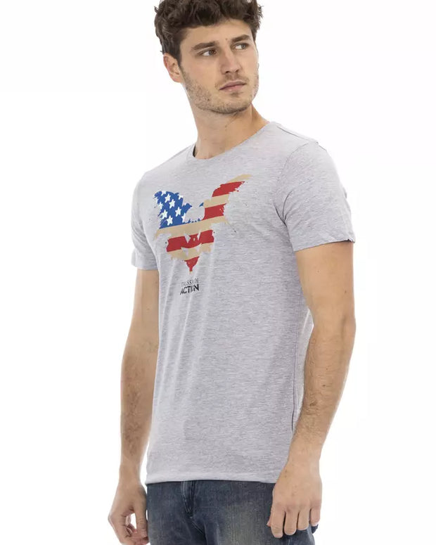 Gray Cotton Men T-Shirt