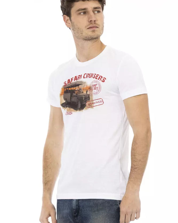 White Cotton Men T-Shirt