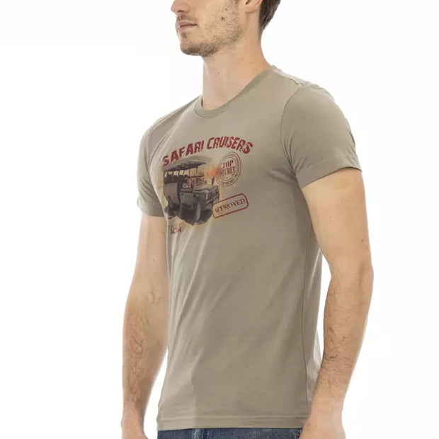 Green Cotton Men T-Shirt