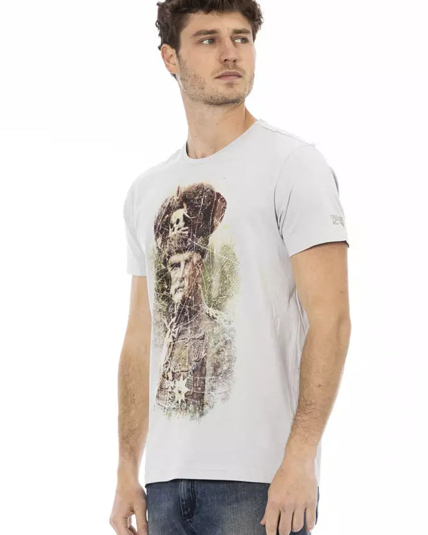 Gray Cotton Men T-Shirt