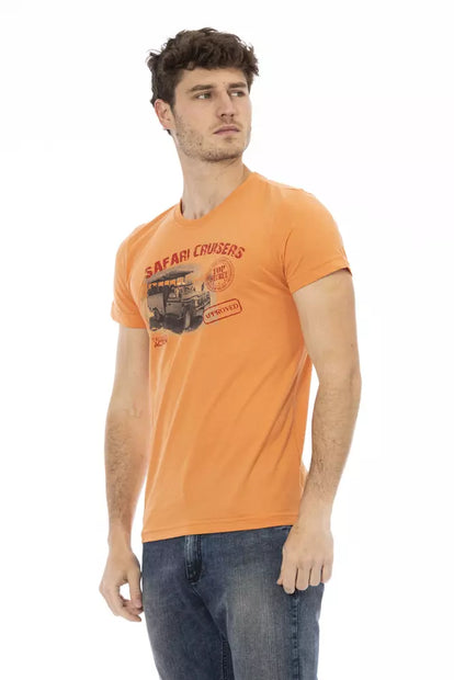 Orange Cotton Men T-Shirt