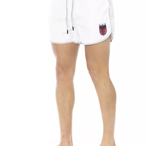 White Polyester Men's Swim Short