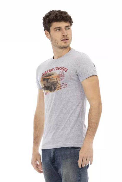 Gray Cotton Men T-Shirt