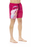 Fuchsia Polyester Men Swim Short