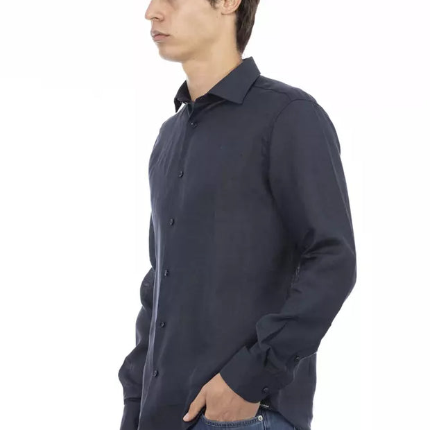 Blue Linen Men Shirt