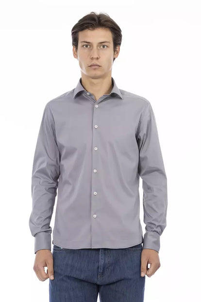 Gray Cotton Men Shirt