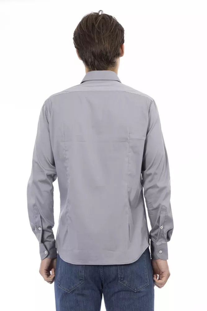 Gray Cotton Men Shirt