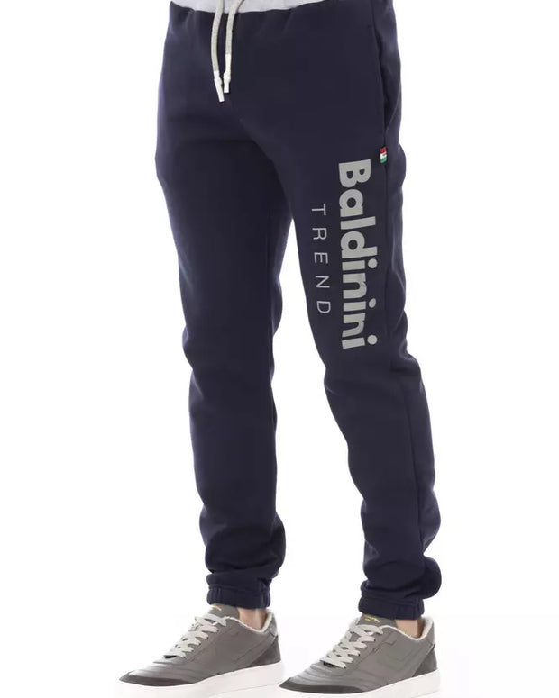 Blue Cotton Men Sport Pant
