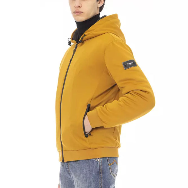 Yellow Polyester Men Jacket