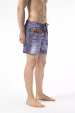 Blue Polyester Men Swim Shorts