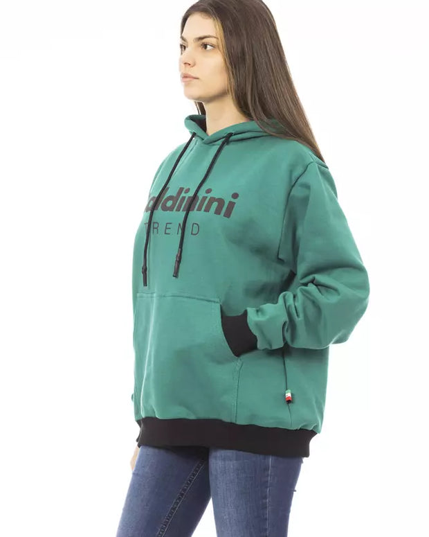 Black Cotton Women Hoodie