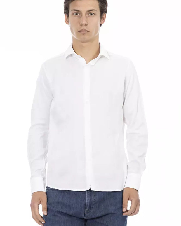 White Cotton Men Shirt