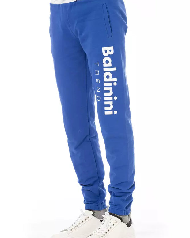 Blue Cotton Men Sport Pant