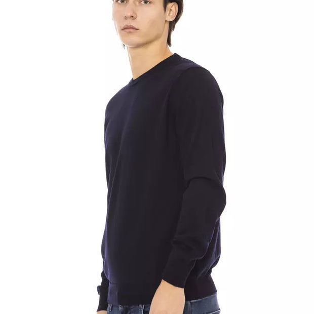 Blue Fabric Men Sweater