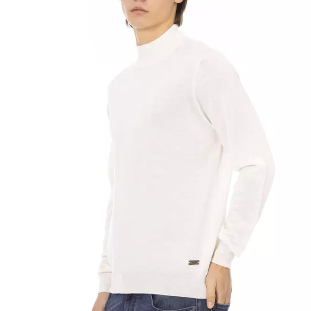 White Fabric Men Sweater