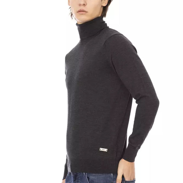 Gray Fabric Men Sweater