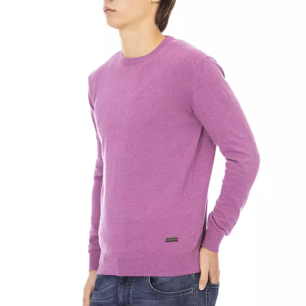 Purple Wool Men Sweater