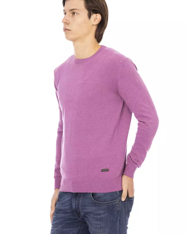 Purple Wool Men Sweater