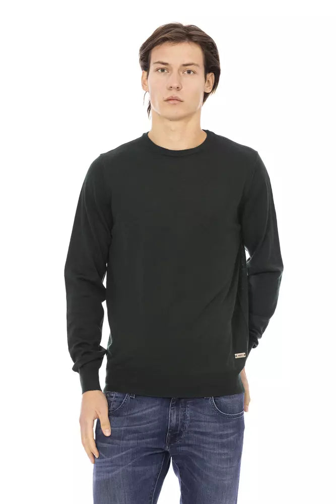 Green Fabric Men Sweater