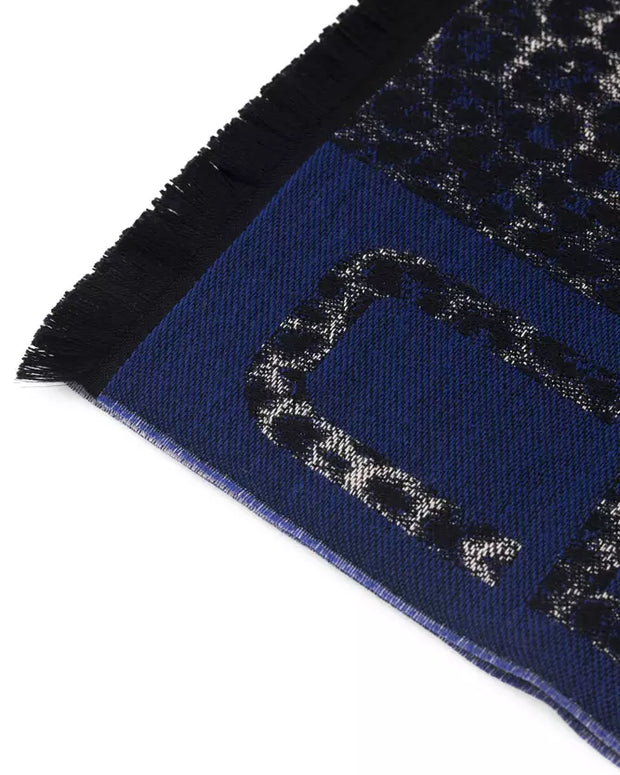 Blue Wool Men Scarf