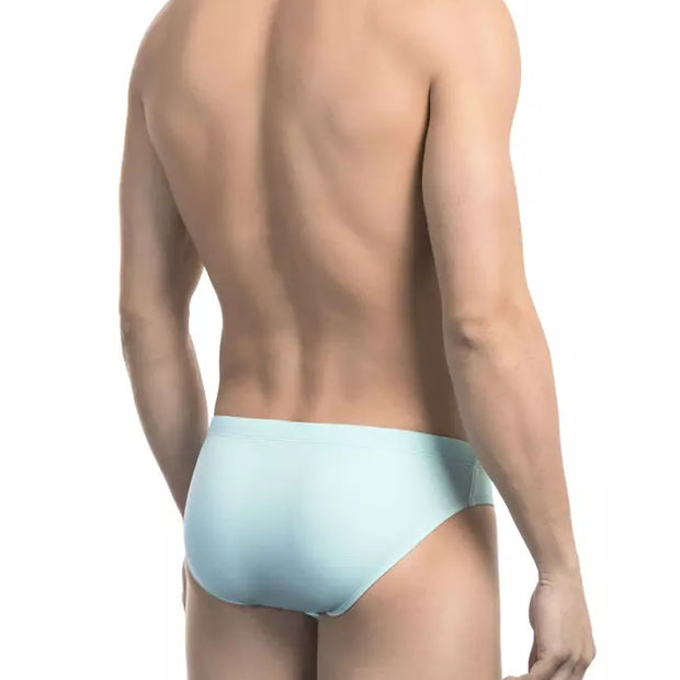 Light Blue Polyamide Men Swimwear