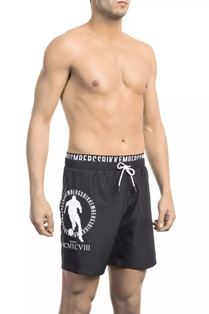 Sleek Layered Swim Shorts with Logo Detail