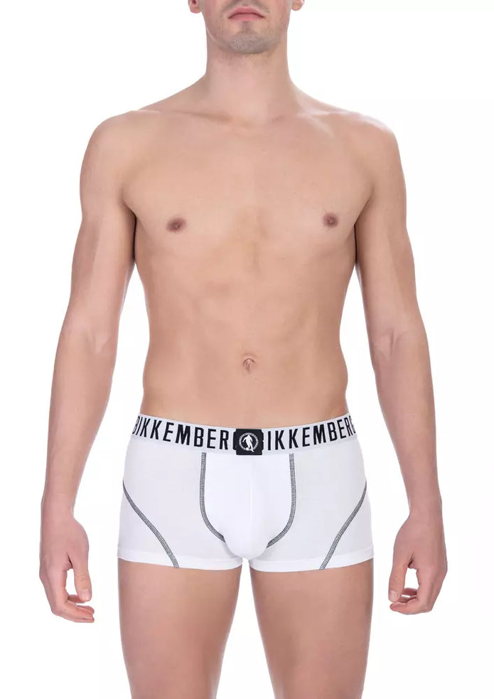 White Cotton Men Underwear Trunk Twin Pack