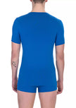 Blue Cotton Men T-Shirt