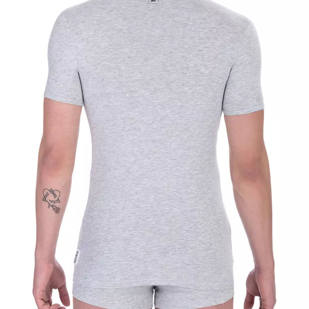 Gray Cotton Men T-Shirt