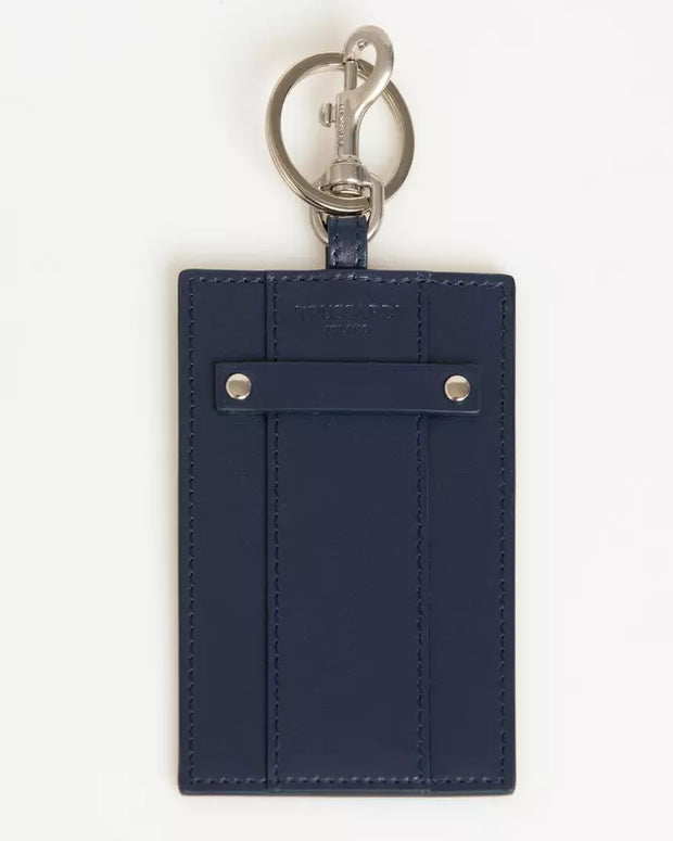Blue Leather Men's Badge Holder