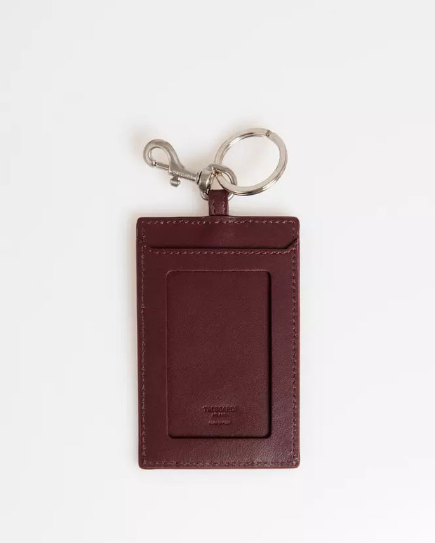 Brown Leather Men Badge Holder