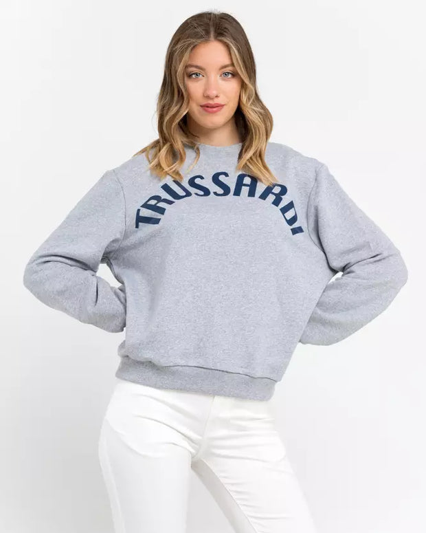 Gray Cotton Women Sweatshirt