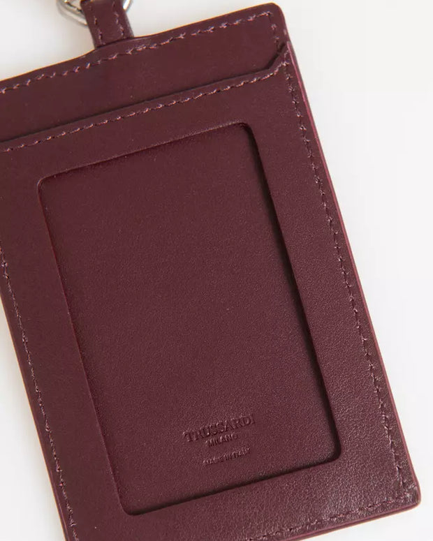 Brown Leather Men Badge Holder