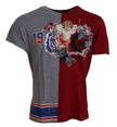 Red Gray Two Model DG Angel Crewneck  T-shirt