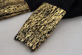 Black Gold Turtleneck Mohair Pullover Mens Sweater