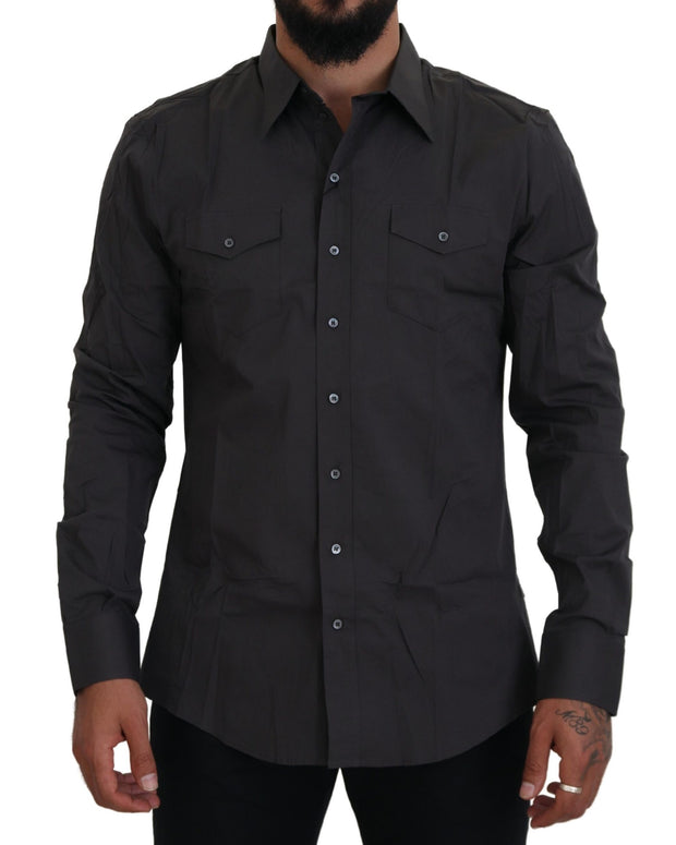 Gray SICILIA Slim Fit Stretch Dress Shirt