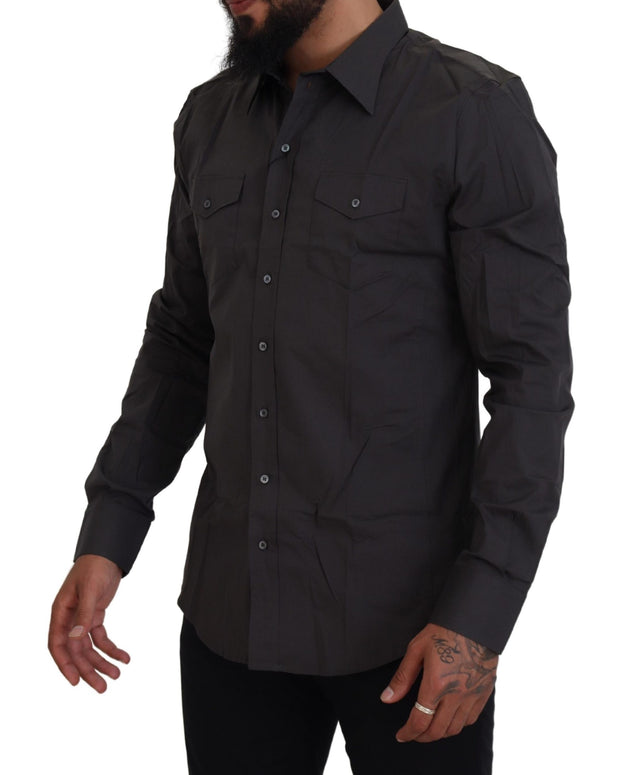 Gray SICILIA Slim Fit Stretch Dress Shirt